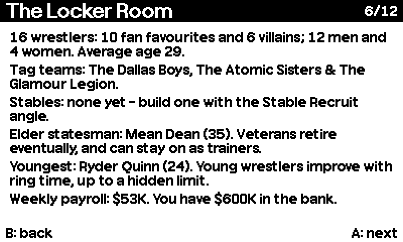 The Locker Room page of the company tour